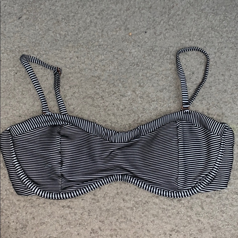 striped swim suit top